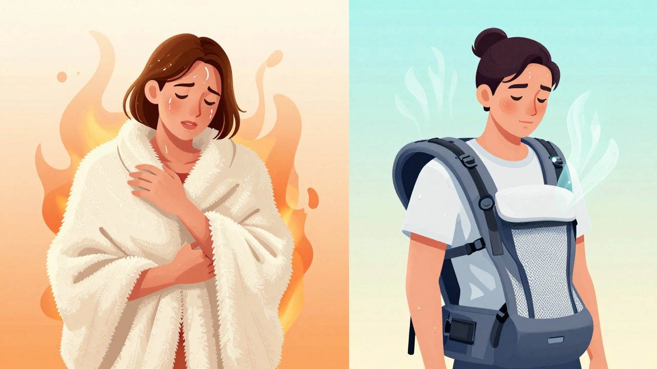 Comparison of mesh vs cotton carrier comfort in heat