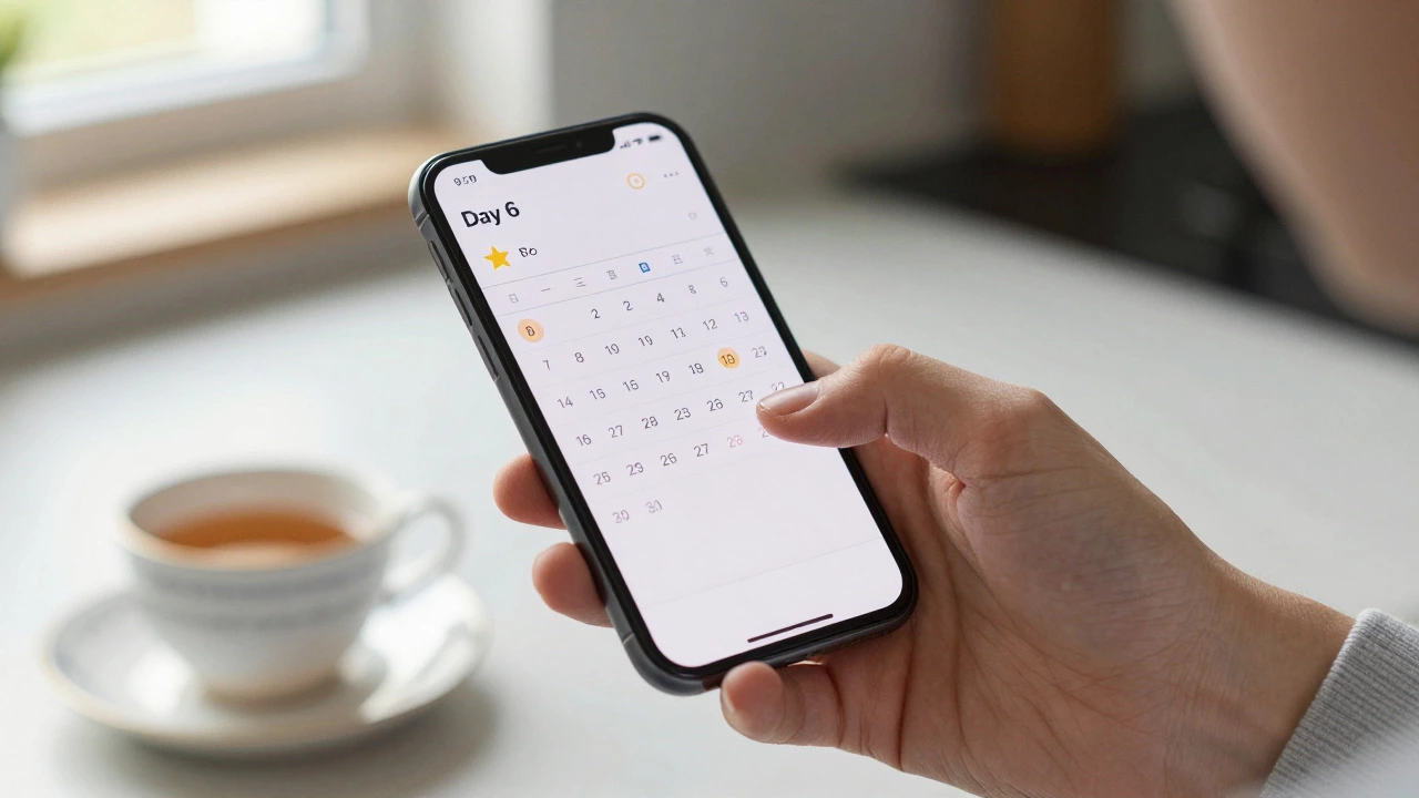 Parent setting a calendar reminder on a smartphone to manage subscriptions