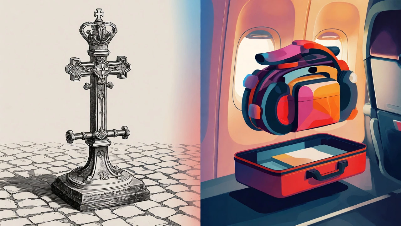 Artistic comparison of traditional vs modern strollers