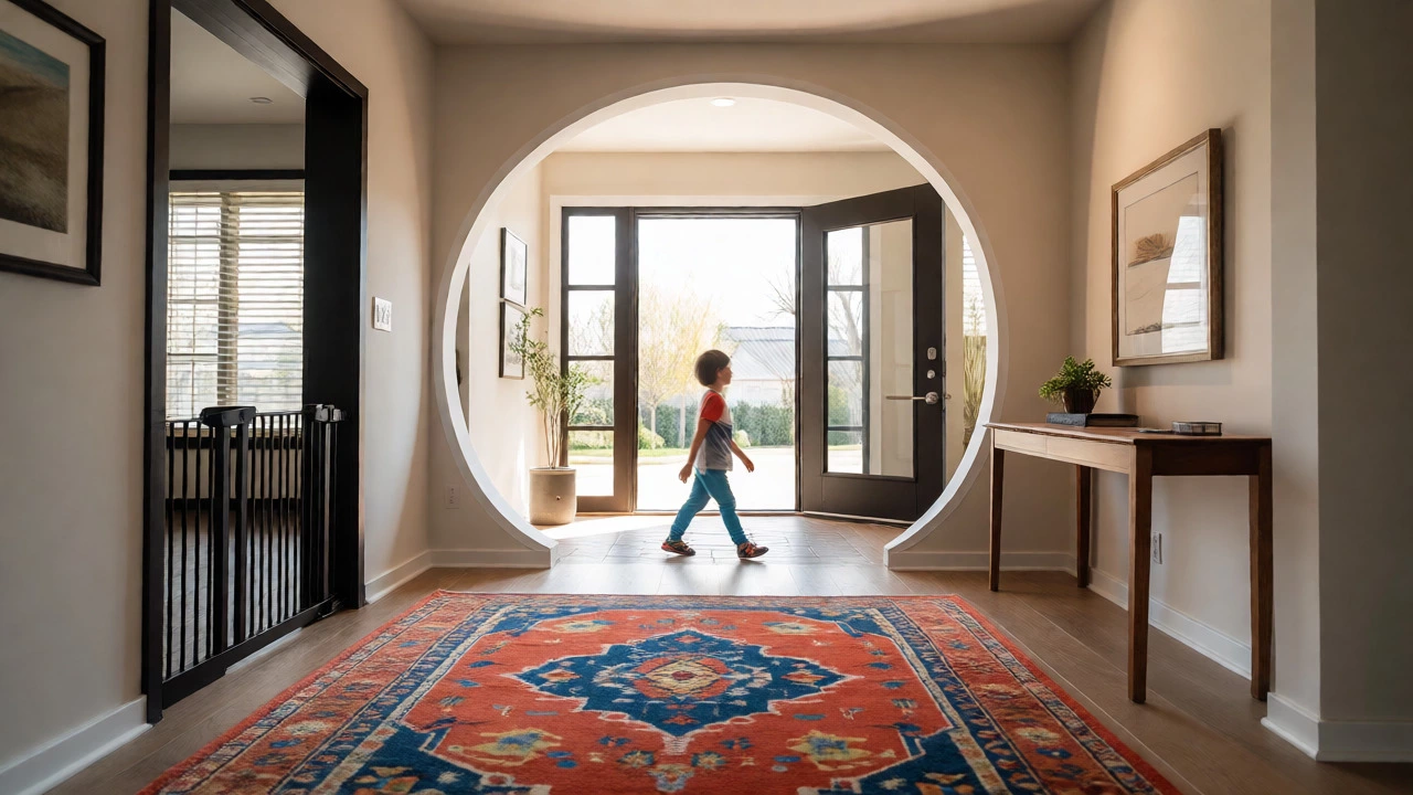 Child crossing visual boundary in open home