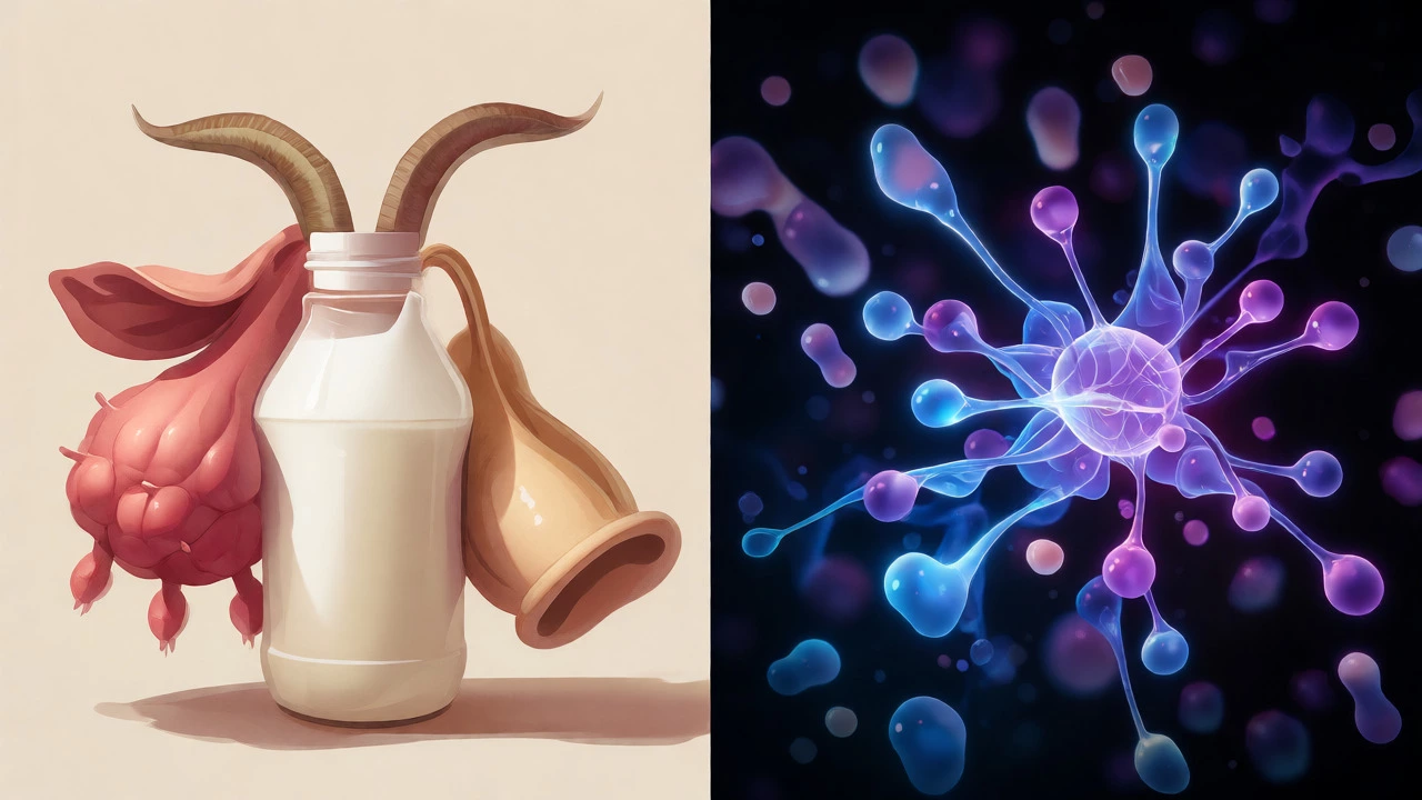 Conceptual comparison of animal-based milk sources and microscopic breast milk components
